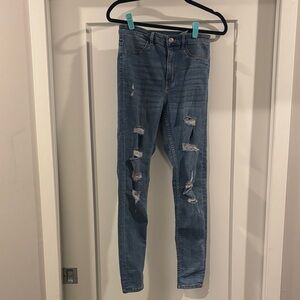 H&M Ripped Blue Skinny Jeans
